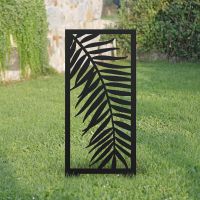 Black Palm Leaf Garden Screen In Garden