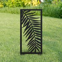 Black Palm Leaf Garden Screen In Situ