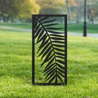 Black Palm Leaf Garden Screen On Grass