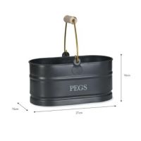 Black Peg Bucket with Wooden Handle Measurements Black Peg Bucket with Wooden Handle Measurements