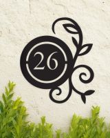 Customisable vine detail house number sign