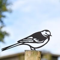 Black Pied Wagtail Steel Fence Topper