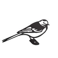 Close-Up of Black Pied Wagtail Steel Fence Topper