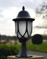 "Celene" Black Frosted Glass Pillar Light "Celene" Black Frosted Glass Pillar Light