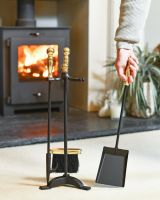 Scale Shot Of Black & Polished Gold Companion Set