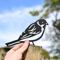 Scale Shot of Black Reed Bunting Steel Fence Topper Scale Shot of Black Reed Bunting Steel Fence Topper