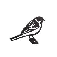 Close-Up of Black Reed Bunting Steel Fence Topper Close-Up of Black Reed Bunting Steel Fence Topper