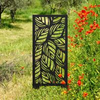 Black Leaf Pattern Garden Screen  Black Leaf Pattern Garden Screen