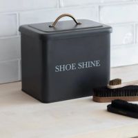 Black Shoe Shine Storage Box
