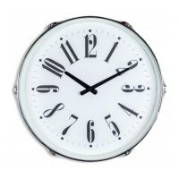 Snare Drum Wall Clock Finished in Black