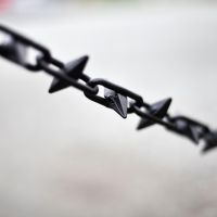 Black Steel Spiked Chains with Spikes on Every Link Black Steel Spiked Chains with Spikes on Every Link