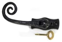 "Wrestford Hall" Black Swirled Iron Window Fastener