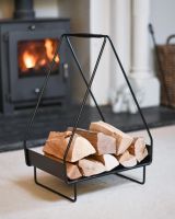 Black Open Design "Tepee" Log Holder Black Open Design "Tepee" Log Holder