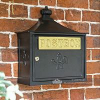 Black The Suffolk Post or Parcel Box Mounted On Wall Black The Suffolk Post or Parcel Box Mounted On Wall