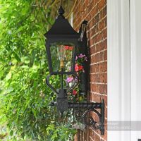 Black Traditional Victorian Porch Wall Light Side On View