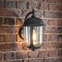 Black Traditional Wall Mounted Lantern in situ Black Traditional Wall Mounted Lantern in situ