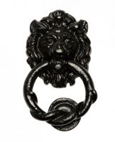 Black Twisted Handle Lion Door Knocker