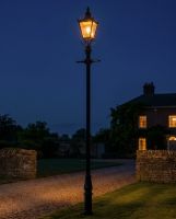 Black Victorian Lamp Post Set 5.5m digital illustration at night Black Victorian Lamp Post Set 5.5m digital illustration at night