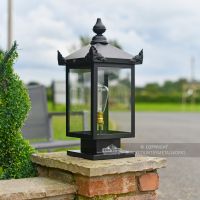 Black Victorian Pillar Mounted Lights