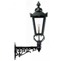 Black Victorian Lantern on an Ornate Wall Bracket