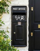 Black & White "King George" Rex Post Box Front digital illustration