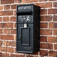 Black & White King George Post Box Mounted on a Wall