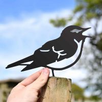 Scale Shot of Black Wood Warbler Steel Fence Topper