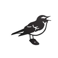 Close-Up of Black Wood Warbler Steel Fence Topper