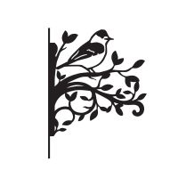 Close-Up of Blackcap on Branches Steel Hanging Basket Bracket