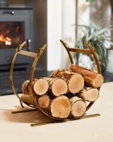 Blacksmith Brass Finish Curved Log Rack in Situ Blacksmith Brass Finish Curved Log Rack in Situ