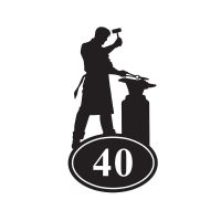 Blacksmith Iron House Number Sign Finished in Black