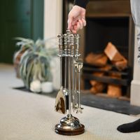 "Blakeden Hall" Chrome & Wooden Companion Set to Scale