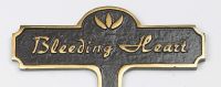 Bleeding Heart Brass Garden Plant Sign
