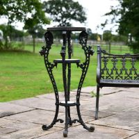 Victorian Aged Black Cast Iron Side Table- 36cm