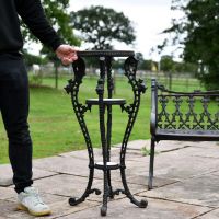 Aged Black Victorian Cast Iron Table in Situ