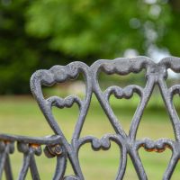 Close up of Aged Black Heart Chair Design Close up of Aged Black Heart Chair Design