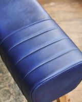 The "Cerulean" Blue Leather & Mango Wood Bench Colour The "Cerulean" Blue Leather & Mango Wood Bench Colour