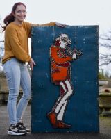 "Blues Singer" Oil Drum Scrap Metal Wall Art