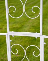 "Kensington" Domed Wrought Iron Gazebo - Vintage Cream Close up on Frame Attachments
