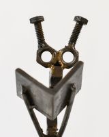 Close up of scrap metal art sculpture