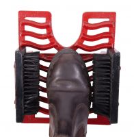 Bright Red Three in one boot scraper, brush & jack