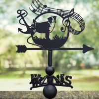 Border Collie Anchor Treble Clef Weathervane in Location