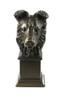 Border Collie Bronze Dog Bust