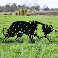 Black Border Collie Sheepdog Silhouette in Situ