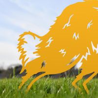 Close-up of the Yellow finish on the Border Collie Sheepdog Silhouette