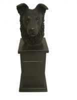 Border Collie Bronze Dog Treat Jar