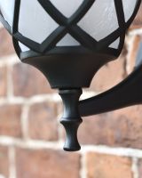 Frosted Glass and Bottom Finial on Outdoor Wall Lantern Frosted Glass and Bottom Finial on Outdoor Wall Lantern