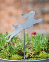 Bounding Hare Artistic Plant Pot Spike - Set of Two