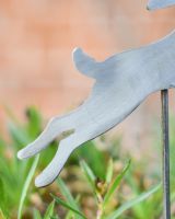 Bounding Hare Artistic Plant Pot Spike - Set of Two close up of tail