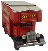 Red Vintage Van Storage Box Front Red Vintage Van Storage Box Front